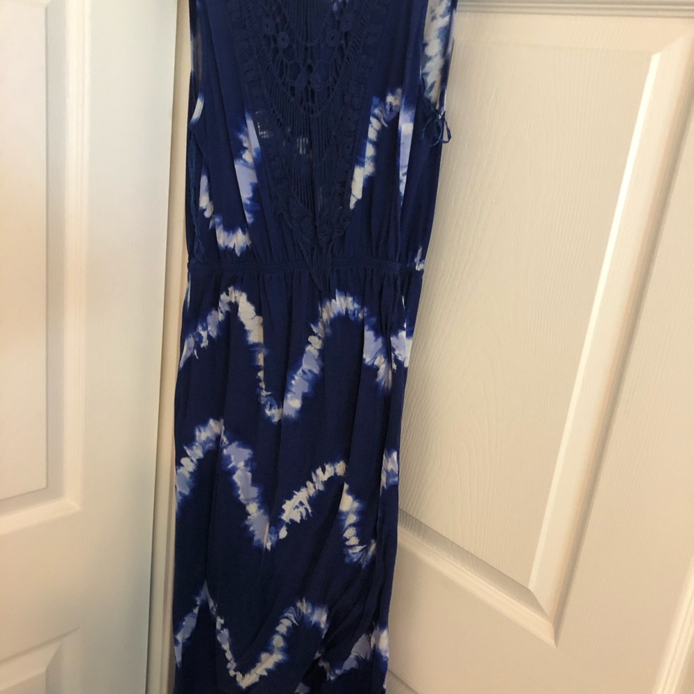 Long tie dye maxi dress.